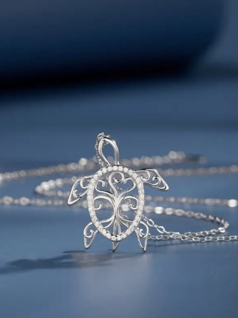 Sea Turtle Silver-Plated Necklace Tree Of Life Tortoise Pendant Beachy Ocean NWT